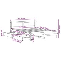 vidaXL Sängram utan madrass vaxbrun 160x200 cm massiv furu - Bild 12