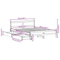 vidaXL Sängram utan madrass vaxbrun 150x200 cm massiv furu - Bild 12