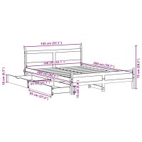 vidaXL Sängram utan madrass vaxbrun 140x200 cm massiv furu - Bild 12