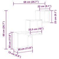 vidaXL Vägghyllor kub åldrat trä 68x15x68 cm konstruerat trä - Bild 10