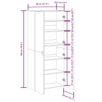 vidaXL Skoskåp åldrat trä 80x35,5x180 cm konstruerat trä - Bild 10