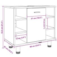 vidaXL Badrumsskåp sonoma-ek 60x32x53,5 cm spånskiva - Bild 12