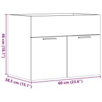 vidaXL Tvättställsskåp sonoma-ek 60x38,5x46 cm konstruerat trä - Bild 11