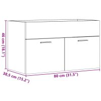 vidaXL Tvättställsskåp sonoma-ek 80x38,5x46 cm konstruerat trä - Bild 11