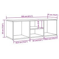 vidaXL Skoförvaringsbänk åldrat trä 105x35x35 cm konstruerat trä - Bild 9