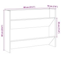 vidaXL Väggmonterat skoställ åldrat trä 80x18x60 cm konstruerat trä - Bild 9