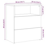 vidaXL Sängbord åldrat trä 50x32x60cm konstruerat trä - Bild 11