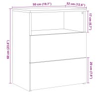 vidaXL Sängbord artisan ek 50x32x60cm konstruerat trä - Bild 11