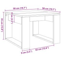 vidaXL Sidobord åldrat trä 50x50x35 cm konstruerat trä - Bild 9