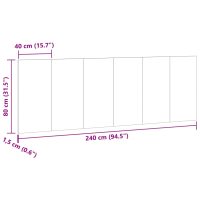 vidaXL Vägghängd sänggavel artisian ek 240x1,5x80 cm konstruerat trä - Bild 7