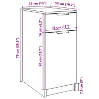 vidaXL Skrivbordsskåp åldrat trä 33x50x75 cm konstruerat trä - Bild 11