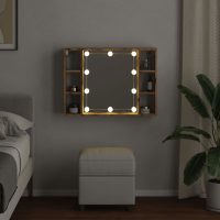 vidaXL Spegelskåp med LED artisan ek 76x15x55 cm konstruerat trä - Bild 4