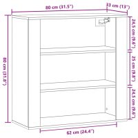 vidaXL Väggskåp ek 80x33x80 cm konstruerat trä - Bild 9