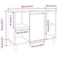 vidaXL Badrumsskåp sonoma-ek 80x33x60 cm konstruerat trä - Bild 10