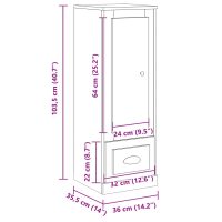 vidaXL Högskåp ek 36x35,5x103,5 cm konstruerat trä - Bild 11