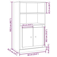 vidaXL Högskåp gammalt trä 60x35,5x103,5 cm konstruerat trä - Bild 10