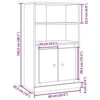 vidaXL Högskåp ek 60x35,5x103,5 cm konstruerat trä - Bild 10