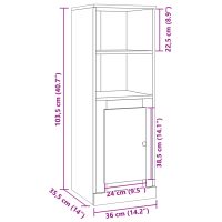 vidaXL Högskåp ek 36x35,5x103,5 cm konstruerat trä - Bild 10