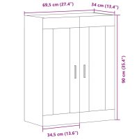 vidaXL Väggskåp åldrat trä 69,5x34x90 cm konstruerat trä - Bild 11