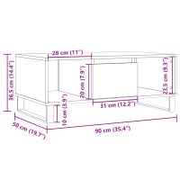 vidaXL Soffbord åldrat trä 90x50x36,5 cm konstruerat trä - Bild 10