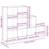 vidaXL Bokhylla/Rumsavdelare 3 hyllor 137,5x29x103,5cm konstruerat trä - Bild 11