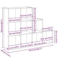 vidaXL Bokhylla/Rumsavdelare 3 hyllor 137,5x29x103,5cm konstruerat trä - Bild 11