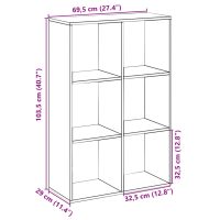 vidaXL Bokhylla/Rumsavdelare vit 69,5x29x103,5 cm konstruerat trä - Bild 11