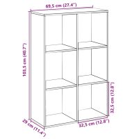 vidaXL Bokhylla/Rumsavdelare sonoma-ek 69,5x29x103,5cm konstruerat trä - Bild 11