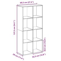 vidaXL Bokhylla/Rumsavdelare vit 69,5x29x137,5 cm konstruerat trä - Bild 11