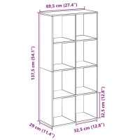 vidaXL Bokhylla/Rumsavdelare betonggrå 69,5x29x137,5cm konstruerat trä - Bild 11