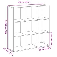 vidaXL Bokhylla/Rumsavdelare vit 102x29x103,5 cm konstruerat trä - Bild 11