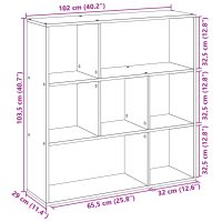 vidaXL Bokhylla/Rumsavdelare sonoma-ek 102x29x103,5 cm konstruerat trä - Bild 11