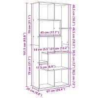 vidaXL Bokhylla/Rumsavdelare vit 67x25x161,5 cm konstruerat trä - Bild 11