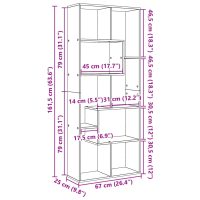 vidaXL Bokhylla/Rumsavdelare rökfärgadek 67x25x161,5cm konstruerat trä - Bild 11