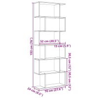 vidaXL Bokhylla/Rumsavdelare 6 hyllor vit 70x24x193 cm konstruerat trä - Bild 11