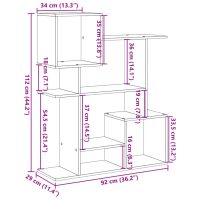 vidaXL Bokhylla/Rumsavdelare vit 92x29x112 cm konstruerat trä - Bild 11