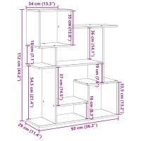 vidaXL Bokhylla/Rumsavdelare svart 92x29x112 cm konstruerat trä - Bild 11