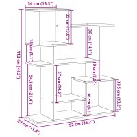 vidaXL Bokhylla/Rumsavdelare rökfärgad ek 92x29x112 cm konstruerat trä - Bild 11