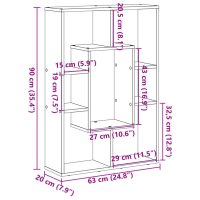 vidaXL Bokhylla vit 63x20x90 cm konstruerat trä - Bild 11