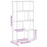 vidaXL Bokhylla vit 60x20x120 cm konstruerat trä - Bild 11