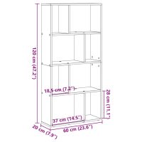 vidaXL Bokhylla svart 60x20x120 cm konstruerat trä - Bild 11