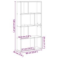 vidaXL Bokhylla brun ek 60x20x120 cm konstruerat trä - Bild 11