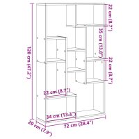 vidaXL Bokhylla vit 72x20x120 cm konstruerat trä - Bild 11