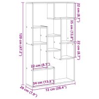 vidaXL Bokhylla svart 72x20x120 cm konstruerat trä - Bild 11