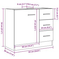 vidaXL Tvättställsskåp betonggrå 63x30x54 cm konstruerat trä - Bild 10