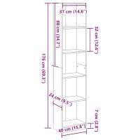 vidaXL Bokhylla vit 40x24x176 cm konstruerat trä - Bild 9