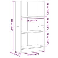 vidaXL Bokhylla vit 60x24x109 cm konstruerat trä - Bild 9