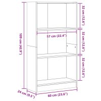 vidaXL Bokhylla brun ek 60x24x109 cm konstruerat trä - Bild 9