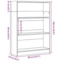 vidaXL Bokhylla vit 80x24x109 cm konstruerat trä - Bild 9