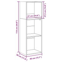 vidaXL Bokhylla svart 40x30x114 cm konstruerat trä - Bild 9